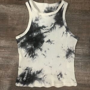 black and white tye dye crop top